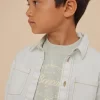 Child Bonpoint Tops | Altman Shirt Aqua Blue