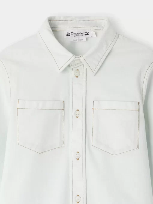 Child Bonpoint Tops | Altman Shirt Aqua Blue