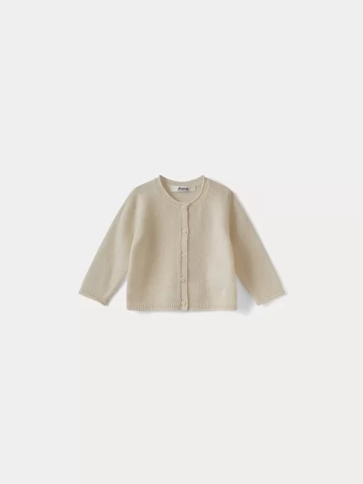 Newborn & Baby Bonpoint Sweaters And Cardigans | Baby Cashmere Cardigan Milk White