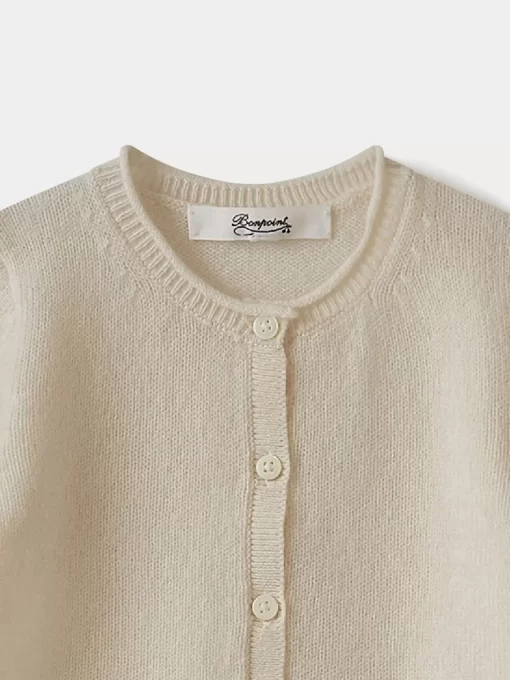 Newborn & Baby Bonpoint Sweaters And Cardigans | Baby Cashmere Cardigan Milk White