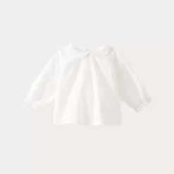 Newborn & Baby Bonpoint Tops | Baby Cotton Voile Blouse Milk White