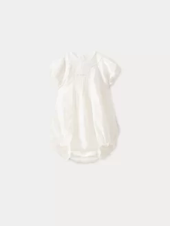 Newborn & Baby Bonpoint Pants, Bloomers, And Rompers | Baby Dobby Voile Romper Milk White