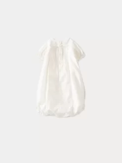 Newborn & Baby Bonpoint Pants, Bloomers, And Rompers | Baby Dobby Voile Romper Milk White