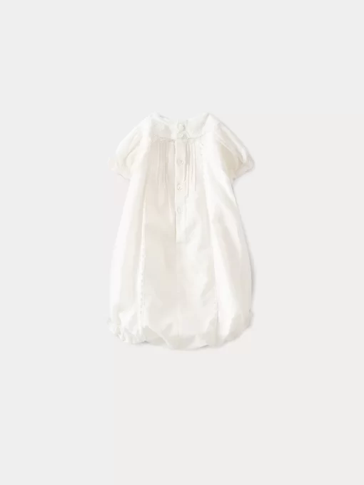 Newborn & Baby Bonpoint Pants, Bloomers, And Rompers | Baby Dobby Voile Romper Milk White