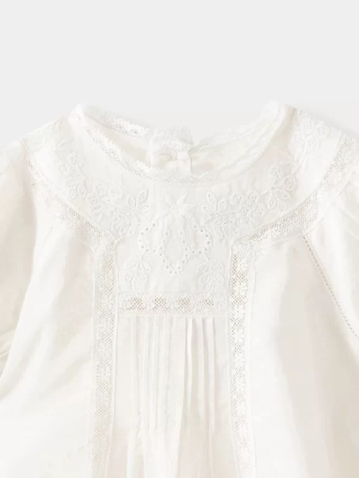 Newborn & Baby Bonpoint Pants, Bloomers, And Rompers | Baby Dobby Voile Romper Milk White
