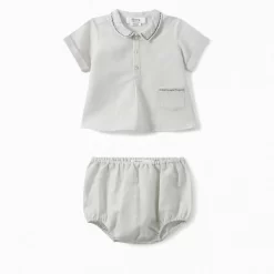 Newborn & Baby Bonpoint Sets And Jumpsuits | Baby Embroidered Set Almond