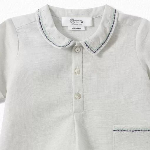 Newborn & Baby Bonpoint Sets And Jumpsuits | Baby Embroidered Set Almond