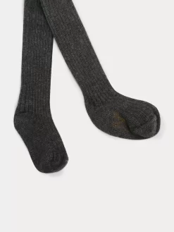 Newborn & Baby Bonpoint Leggings And Socks | Baby Ribbed Tights Dark Heathered Gray