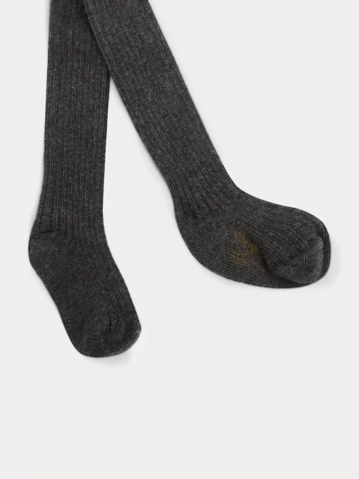 Newborn & Baby Bonpoint Leggings And Socks | Baby Ribbed Tights Dark Heathered Gray