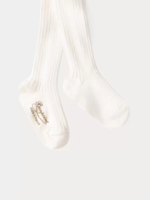 Newborn & Baby Bonpoint Leggings And Socks | Baby Ribbed Tights Milk White