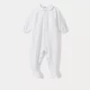 Newborn & Baby Bonpoint Onesies And Pajamas | Baby Round Neck Sleepsuit White