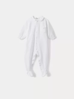 Newborn & Baby Bonpoint Onesies And Pajamas | Baby Round Neck Sleepsuit White