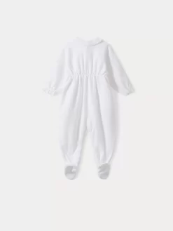 Newborn & Baby Bonpoint Onesies And Pajamas | Baby Round Neck Sleepsuit White