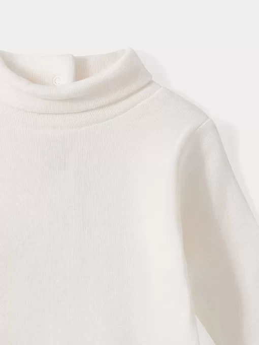 Newborn & Baby Bonpoint Onesies And Pajamas | Baby Turtleneck Onesie Milk White