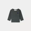 Child Bonpoint Tops | Baudelaire T-Shirt Celadon Green Stripes