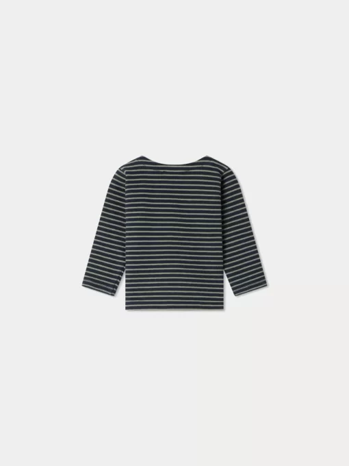 Child Bonpoint Tops | Baudelaire T-Shirt Celadon Green Stripes