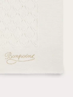 Newborn & Baby Bonpoint Childcare | Blanket With Openwork Pattern For Baby Milk White