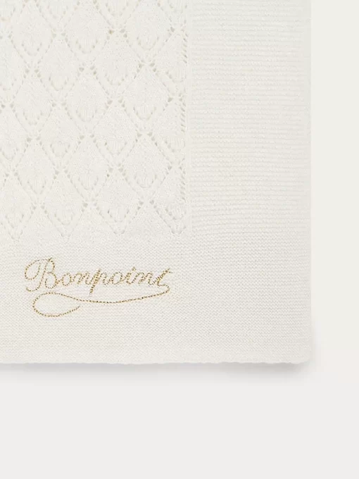 Newborn & Baby Bonpoint Childcare | Blanket With Openwork Pattern For Baby Milk White