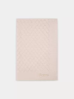 Newborn & Baby Bonpoint Childcare | Blanket With Openwork Pattern For Baby Pale Pink