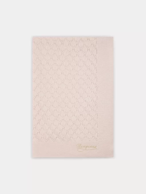 Newborn & Baby Bonpoint Childcare | Blanket With Openwork Pattern For Baby Pale Pink