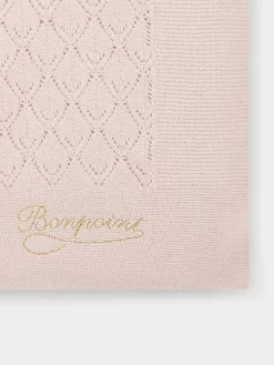 Newborn & Baby Bonpoint Childcare | Blanket With Openwork Pattern For Baby Pale Pink