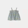 Newborn & Baby Bonpoint Tops | Blouse Smockee Abricot Fleur Bleu