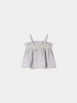 Newborn & Baby Bonpoint Tops | Blouse Smockee Abricot Gris Clair