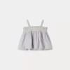 Newborn & Baby Bonpoint Tops | Blouse Smockee Abricot Gris Clair