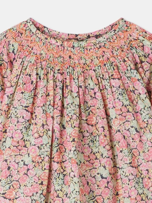Newborn & Baby Bonpoint Tops | Blouse Smockee Griotte Corail