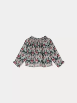 Newborn & Baby Bonpoint Tops | Blouse Smockee Griotte Fleur Figue