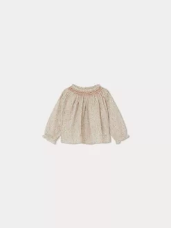 Newborn & Baby Bonpoint Tops | Blouse Smockee Griotte Fleurs Rose