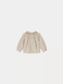 Newborn & Baby Bonpoint Tops | Blouse Smockee Griotte Fleurs Rose