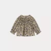 Newborn & Baby Bonpoint Tops | Blouse Smockee Pompon Beige