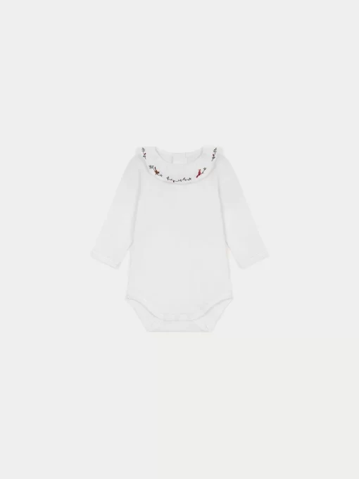 Newborn & Baby Bonpoint Onesies And Pajamas | X Khaite Bird Onesie White
