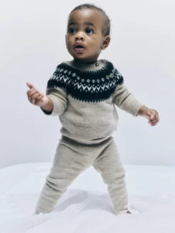 Newborn & Baby Bonpoint Sweaters And Cardigans | X Khaite Laina Sweater Mottled Beige