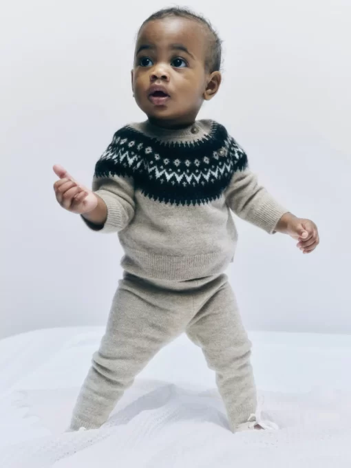 Newborn & Baby Bonpoint Sweaters And Cardigans | X Khaite Laina Sweater Mottled Beige