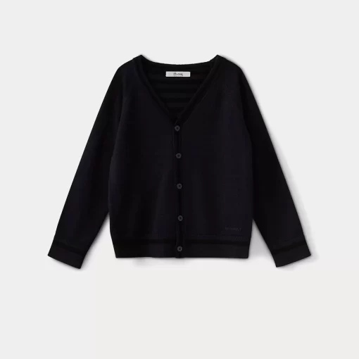 Child Bonpoint Cardigans And Sweaters | Boys' Merino Wool Cardigan Navy