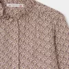 Child Bonpoint Tops | Burgundy Blouse Taupe Flowers