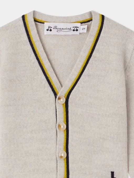 Newborn & Baby Bonpoint Sweaters And Cardigans | Cardigan Teotim Gris Chine Clair