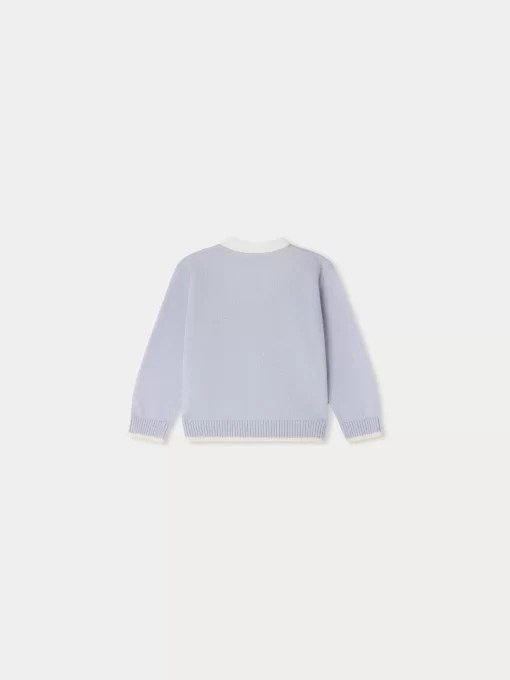 Newborn & Baby Bonpoint Sweaters And Cardigans | Cardigan Teotim Rayures Ciel