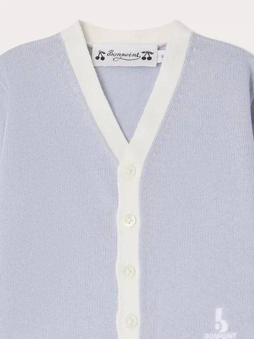 Newborn & Baby Bonpoint Sweaters And Cardigans | Cardigan Teotim Rayures Ciel