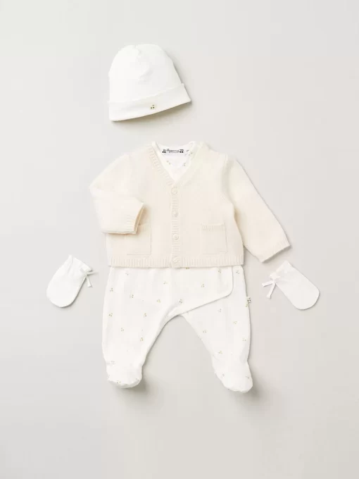 Newborn & Baby Bonpoint Sweaters And Cardigans | Cashmere Baby Cardigan Milk White