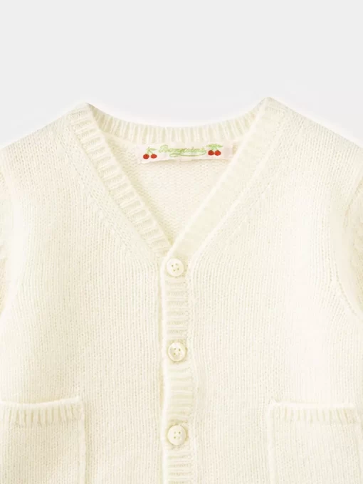 Newborn & Baby Bonpoint Sweaters And Cardigans | Cashmere Baby Cardigan Milk White