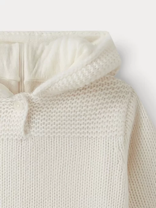 Newborn & Baby Bonpoint Outerwear | Cashmere Burnoose For Baby Milk White