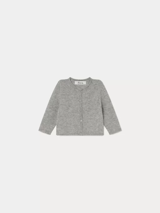Newborn & Baby Bonpoint Sweaters And Cardigans | Cashmere Cardigan For Baby Heathered Gray