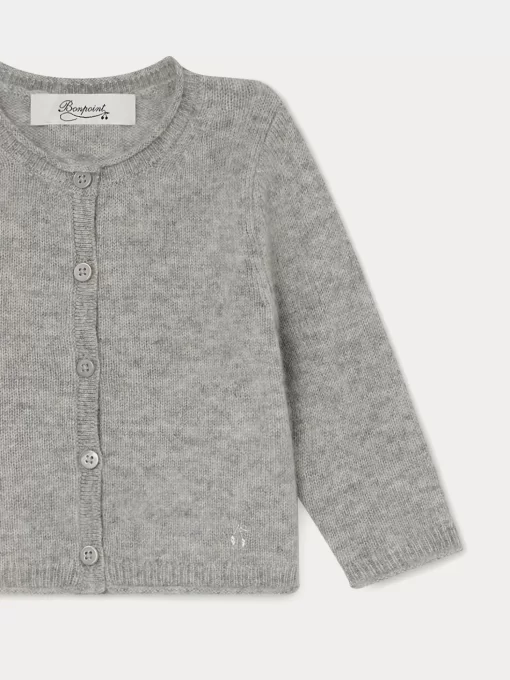 Newborn & Baby Bonpoint Sweaters And Cardigans | Cashmere Cardigan For Baby Heathered Gray