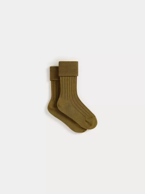 Child Bonpoint Socks And Underwear | Chaussettes A Cotes Thorild Vert Bronze