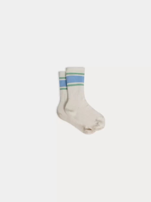 Child Bonpoint Socks And Underwear | Chaussettes Franz Rayures Ciel