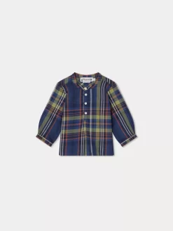 Newborn & Baby Bonpoint Tops | Chemise Polisson Ecossais Marine