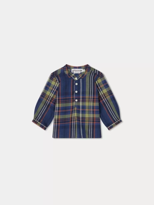 Newborn & Baby Bonpoint Tops | Chemise Polisson Ecossais Marine